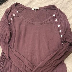Maternity nursing Purple Button-Detail Women's Top